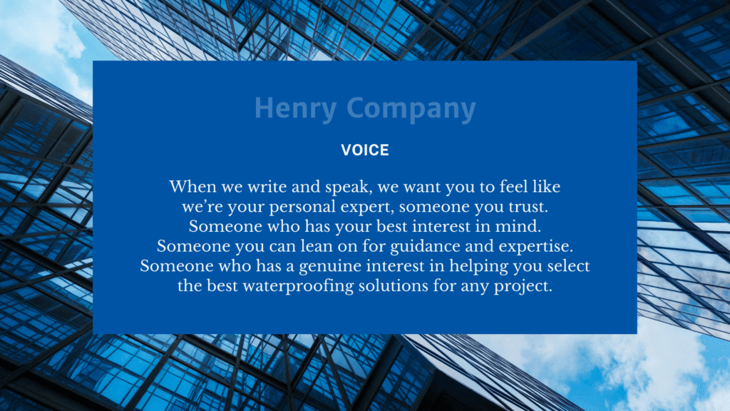 Henry Company Voice